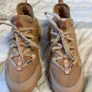 Dior Nude Lace-Up Sneakers - size 7/7.5
